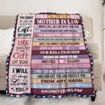thumbnail image 2 of Best Mother in Law Gifts, Funny Gifts for Mother in Law from Daughter in Law, Unique Mother in Law Gifts Idea for Birthday Christmas Mother''s Day Wedding, to My Mother in Law Blanket Gift 60"X 50", 2 of 6