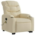 thumbnail image 4 of vidaXL Electric Stand up Massage Recliner Chair Cream Fabric, 4 of 9