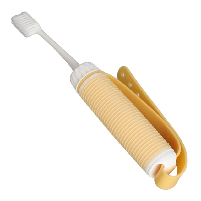 Auxiliary Grip Toothbrush, Prevent Slip Soft Brush Hair Auxiliary Toothbrush Skin Friendly Adjust Strap Replaceable Head for Home Use for Hand Shaking