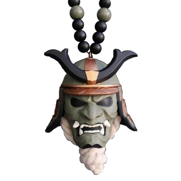 ZUARFY Car Pendant Japanese Samurai Halloween Decoration for Adults On Car Rear View