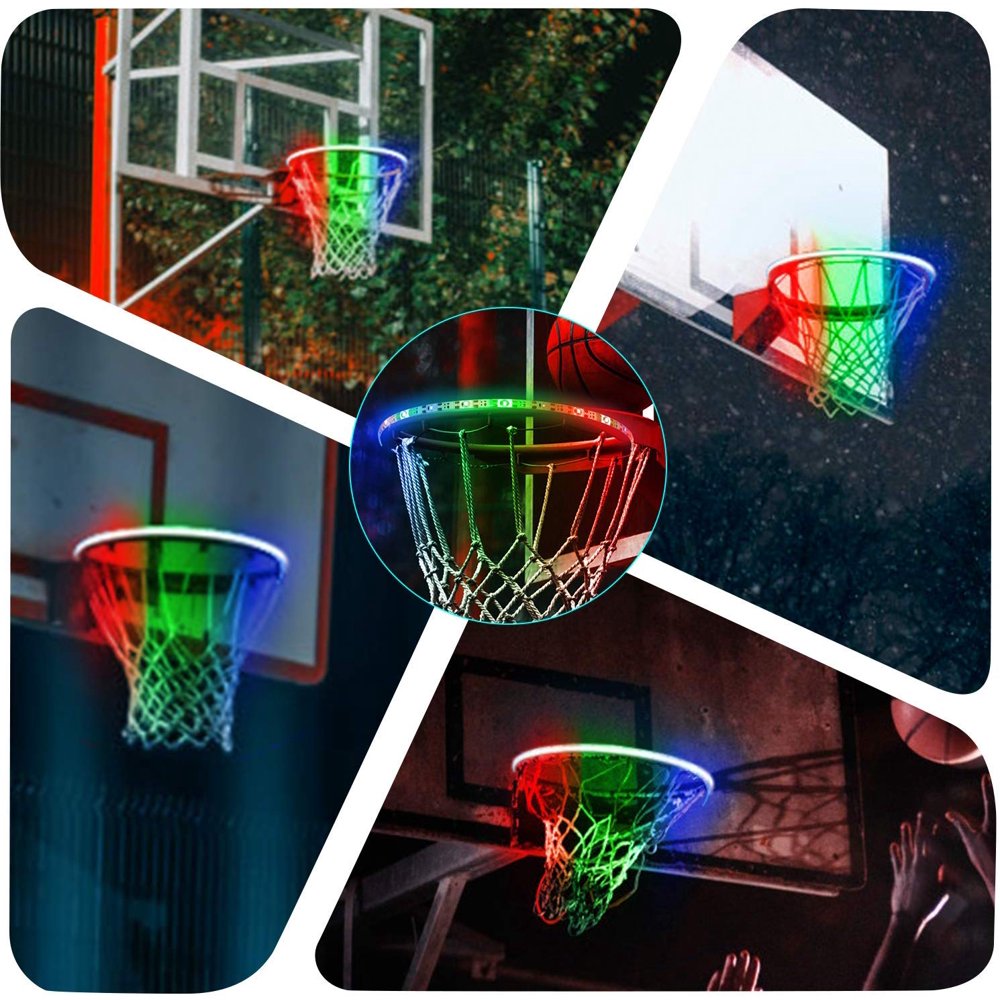 "Happyline" LED Basketball Hoop Lights Glow in The Dark Basketball Rim Waterproof LED Light