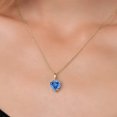 thumbnail image 3 of Gem Stone King 14K Yellow Gold Fancy Blue Zirconia Pendant Necklace for Women | 1.71 Cttw | Gemstone Birthstone | Heart Shape 8MM | With 18 inch Chain, 3 of 6