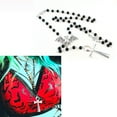 thumbnail image 2 of Necvior Ankh Cross Bat Pendant Necklace Goth Long Rosary Beaded Necklace Jewelry Y2k Punk Sweater Chain Necklace, 2 of 16