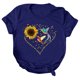 thumbnail image 2 of Pntutb Mujeres Casual Carta Impresión Mangas Cortas O-Cuello Camiseta Suelta Blusa tops Pntutb Pntutb-3553, 2 of 5
