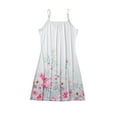thumbnail image 4 of ORQ Women V-Neck Marble Flower Print Sleeveless Strap Dress, 4 of 6