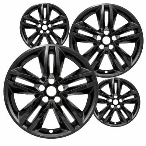 18 inch Polished Black Wheel Skins Set Compatible with 2015-2018 Ford Edge & Impostors for 10043 Wheel Series