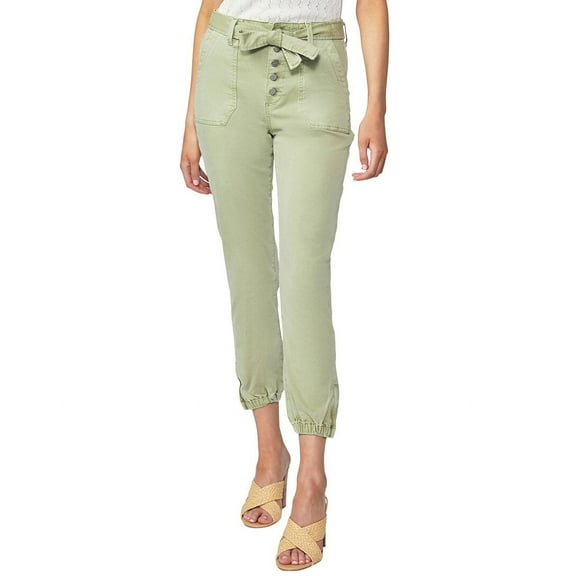 PAIGE womens High Rise Mayslie Self Tie Vintage Light Pistachio Straight Ankle