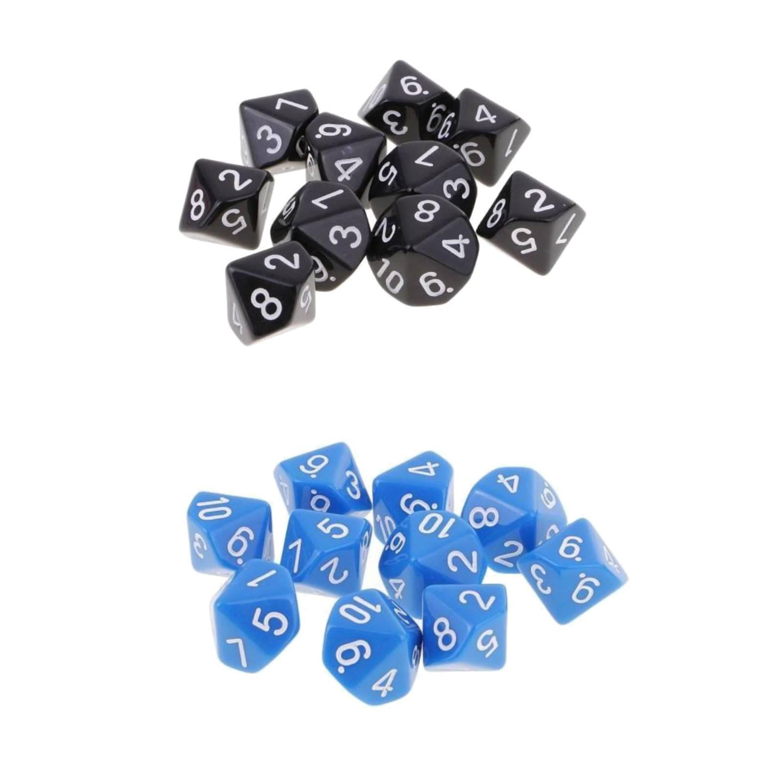 JunZheHub 20pcs 10 Sided Dice 10 Sided Polyhedral Dice for Dungeons and Dragons Games