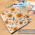 thumbnail image 4 of FORMRS 3 Ring Photo Album 4"x6" Self Adhesive Large Capacity PU Leather Cover, Watercolor Sunflowers and Leaves, 4 of 8