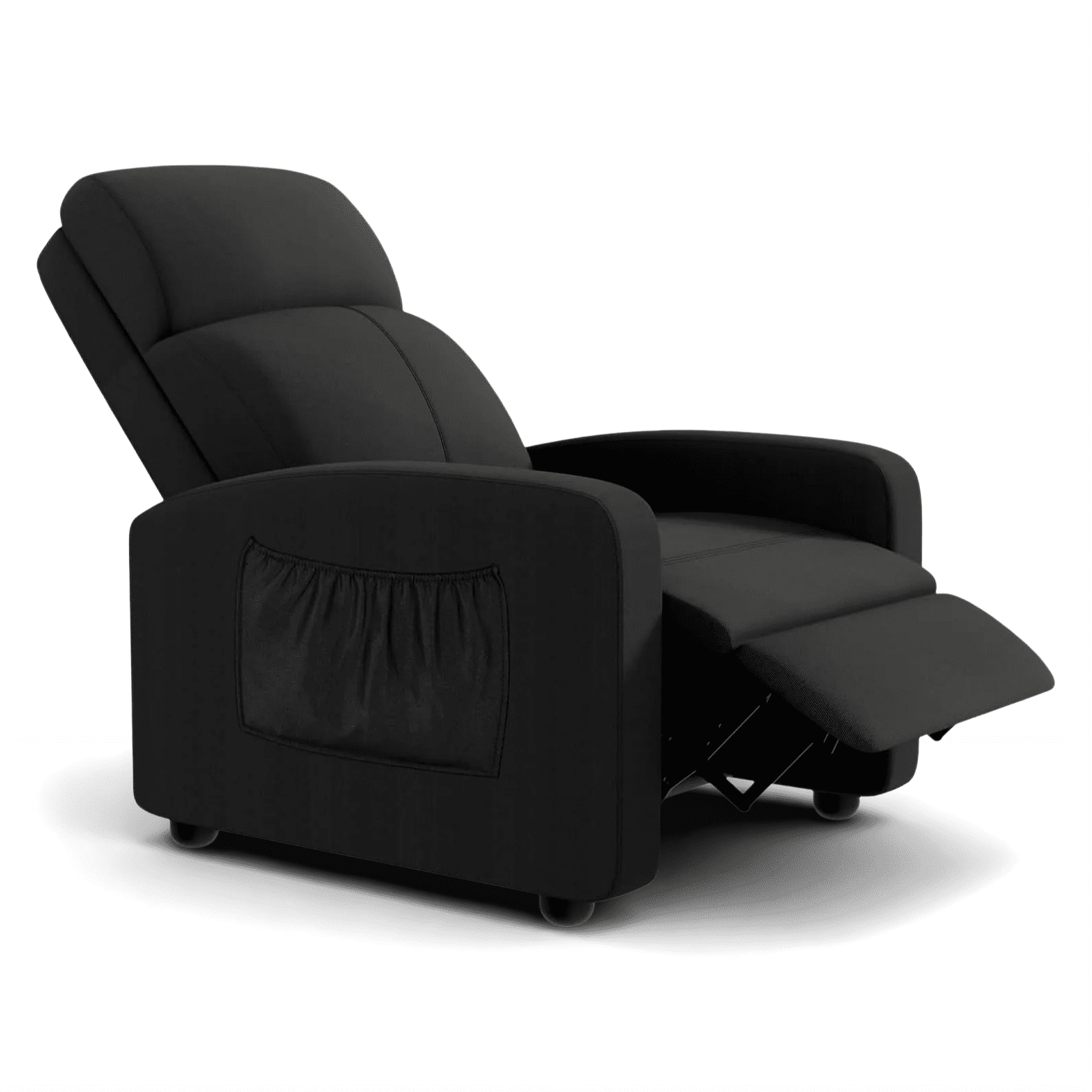 TLSUNNY Fabric Recliner Chair with Side Pocket, Thick Cushion Adjustable Lounger, Modern Home Theater Seating for Bedroom, Living Room