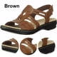 thumbnail image 1 of Sandalias Cuña Baja Planas Ahuecadas Punta Abierta Cómoda para Mujer, 1 of 8