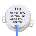 thumbnail image 2 of Synchronous Motor AC 100-127V 48-58RPM 50-60Hz CCW/CW 4W Turntable Gear Box for Hand-Made, 2 of 4