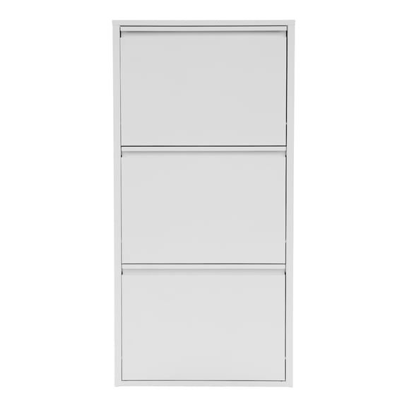 ToppiJoy 3 Tiers Shoe Storage Cabinet, Wall Mounted Metal Shoe Cabinet, Organizer for Entryway, Corridor, Bedroom