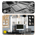 thumbnail image 6 of Desktop Bookshelf, High-Capacity Wood Desk Hutch Organizer with 5 Shelves for Computer Desk, Desktop Shelf Bookshelf Storage for Office, College Dorm, Kids Room-White, 6 of 9