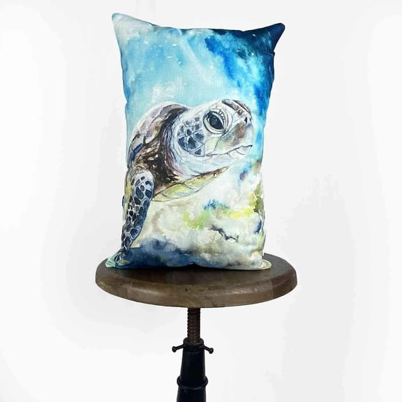 Sea Turtle Pillow Cover | 18 x 12 | Under the Sea | Home Decor | Modern Decor | Ocean | Gift for her | Accent Pillow Covers | Watercolor