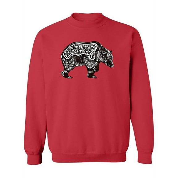 Ethnic Bear Sketch Sweatshirt Women -Image by Shutterstock, Female Small