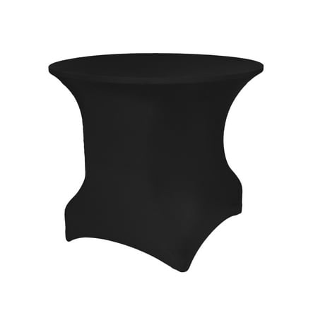 

Ultimate Textile (10 Pack) Round Fitted Stretch Spandex Table Cover - for 60 and 72-Inch Round Tables Black