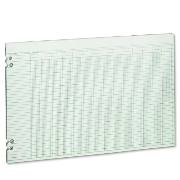 Papel Ledger Wilson Jones, con forma de columna, color verde rayado, 11 x 17