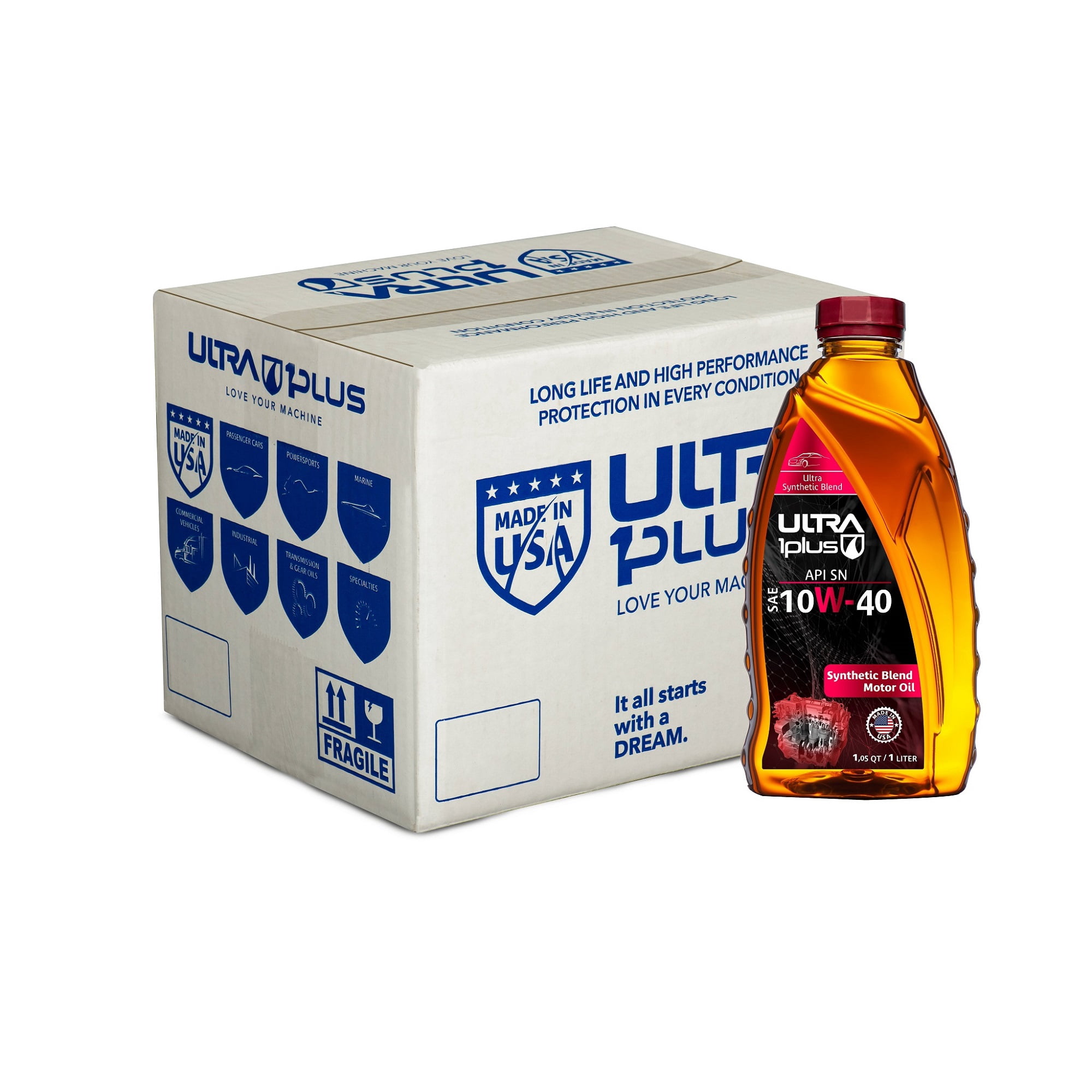 Ultra1Plus SAE 10W-40 Synthetic Blend Motor Oil API SN Plus ILSAC GF-5
