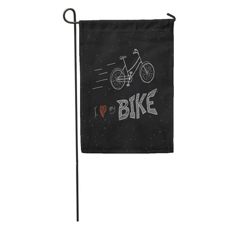 LADDKE Bicycle Moving Bike I Love My Chalkboard Cycle Racing Wheel Garden Flag Decorative Flag House Banner 12x18