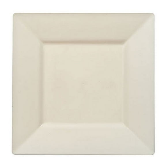 Ivory  9.5" Square Plastic Luncheon  Dinner Party Plates 10ct.