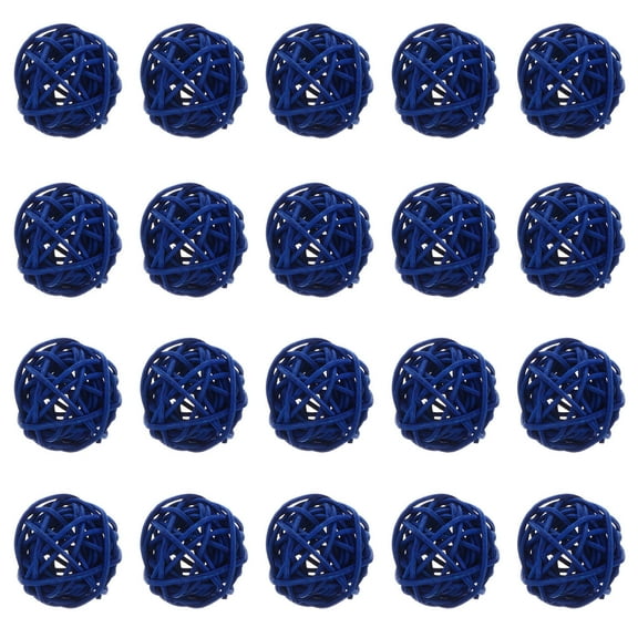 REACHISE 20pcs Dark Blue Rattan Ball Orbs for Home Decor & Weddings