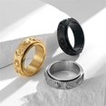 thumbnail image 2 of Anillo giratorio de acero inoxidable para la ansiedad Anillos antiestrés para aliviar el estrés Anillo de ansiedad Sol Luna Estrellas Promesa Tamaño del anillo de compromiso (Oro, 8#) oso de fresa  necesidades diarias, 2 of 6