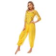 thumbnail image 2 of Alvivi Women Sequin Self-tie Back Belly Dance Crop Top Lantern Pants Bollywood Belly Dance Outfit Yellow One Size, 2 of 7