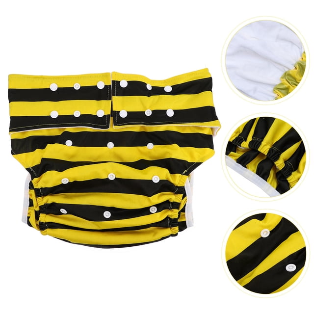 IFANLANDOR 4 Pcs Couches en Polyester Jaune pour Patients Âgés Réutilisables Culottes Anti-Fuites 13.8x11 Po