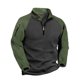 thumbnail image 1 of Ceisia Men's Regular-Fit Stand-Collar Half-Zip Color-Blocked Fleece Pullover Gift, 1 of 9