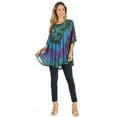 thumbnail image 5 of Sakkas Sunia Tie Dye Caftan Sleeve Blouse | Cover Up - Royal Blue - One Size, 5 of 5
