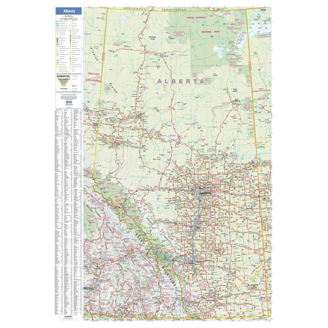 Lucidmap: Alberta Wall Map - Large - 37.5 x 54 inch Poster - Front Lamination
