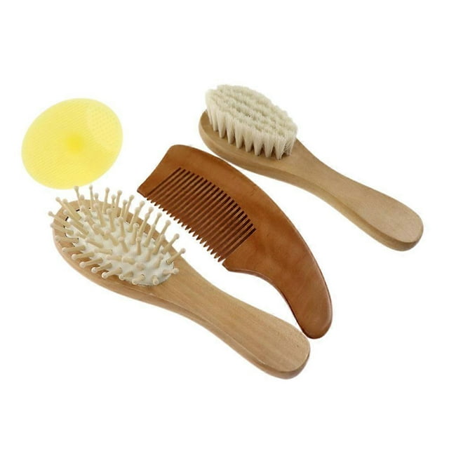 Bathing Brush Shower Tool with Soft Wool, Ergonomic Scalp Massage Comb for Gentle Hair Care, Portable Design for Sensitive Skin