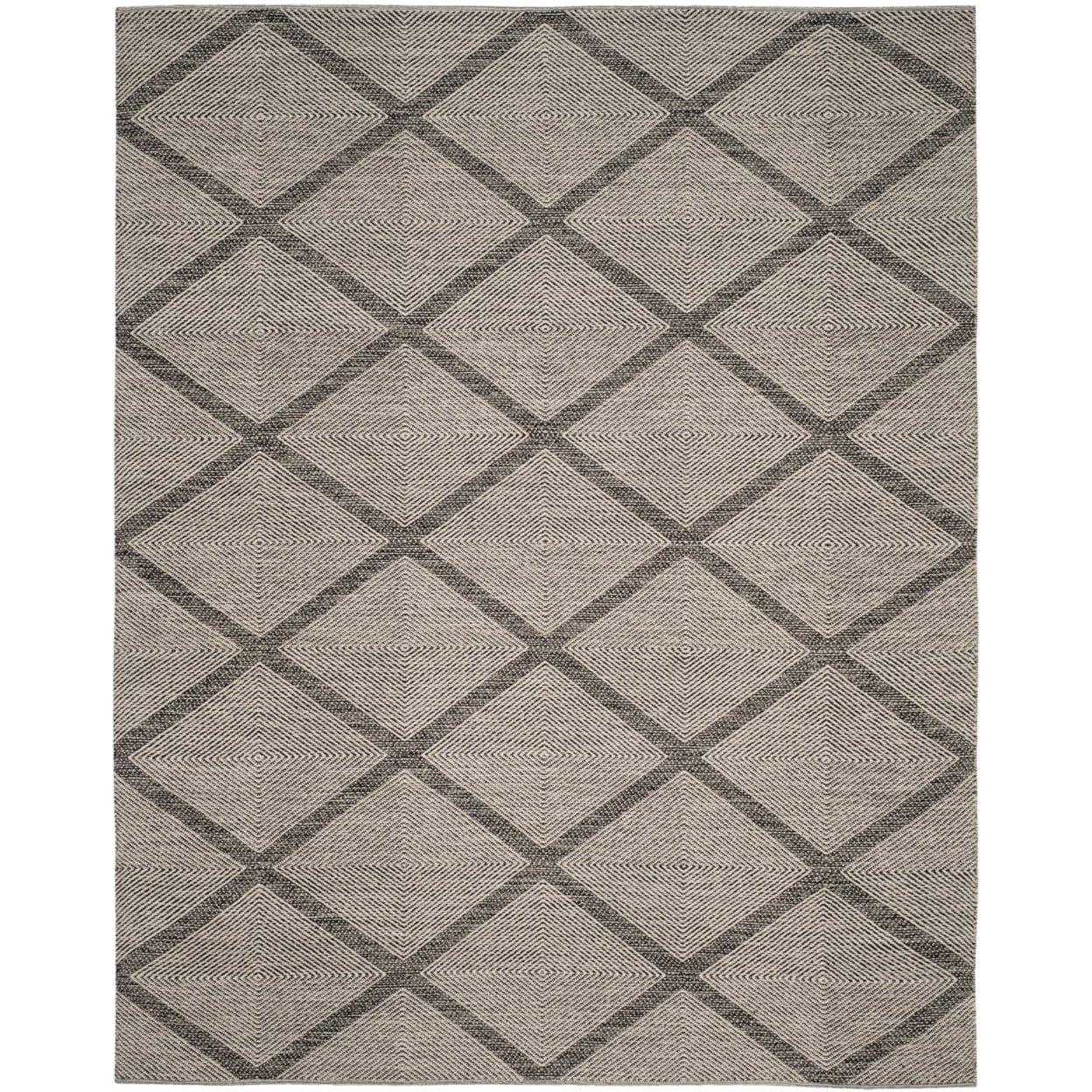 SAFAVIEH Montauk Bailey Geometric Diamond Cotton Area Rug, Black, 3' x 5'