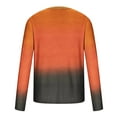 thumbnail image 5 of BLVB Long Sleeve Shirts for Men Trendy Gradient Crew Neck Pullover Tops Casual Plus Size Workout Blouse Tee Orange, 5 of 5