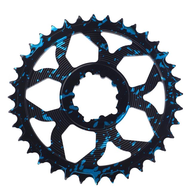 36T Bike Chainring, 7075 Aluminum Alloy Lightweight Positive Negative Tooth Round Chainwheel Easy Installation Chainring Chainwheel for GXP Road Bikes