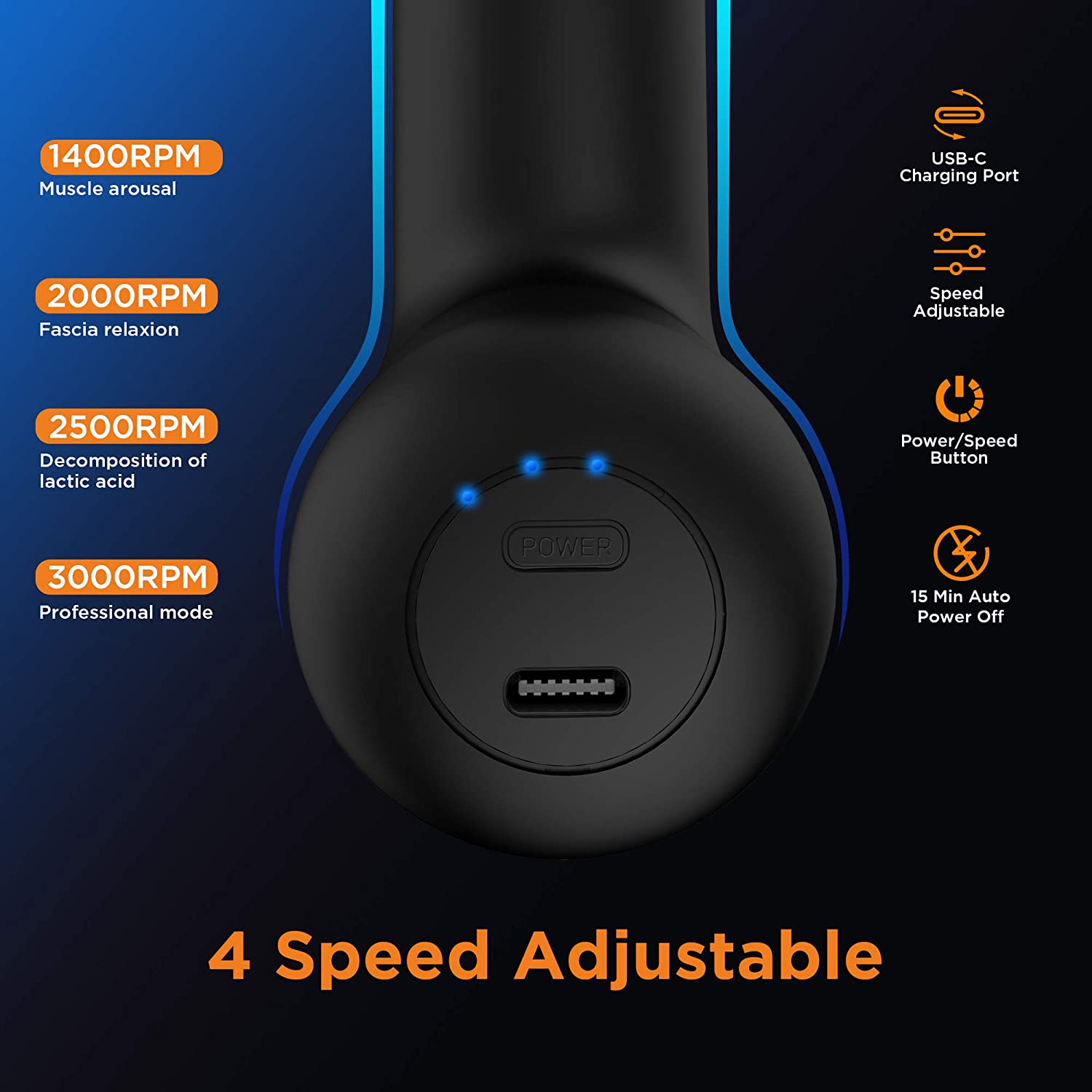 Mini Massage Gun - Powerful Deep Tissue Percussion Muscle Massager for Pain Relief, Portable Handheld Body Massager with 4 Heads, Quiet Rechargeable