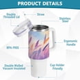 thumbnail image 4 of SKYSONIC Insulated Tumblers with Lids and Straws Handles 40oz Water Bottle Feather Colorful Travel Mug Reusable Stainless Steel Thermos Vacuum, 4 of 7