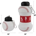 thumbnail image 2 of Collapsible Silicone Baseball Water Bottle Maccabi Art, 1 Liter, 2 of 5