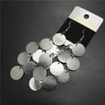 thumbnail image 6 of Multilayer Disc Earrings for Women Trendy Long Gold Silver Plated Brushed Textured Pattern Multiple Round Circle Statement Tassel Earrings Boho Geometric Jewelry, 6 of 7