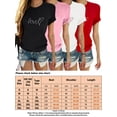thumbnail image 2 of Avamo Ladies Tops LOVE Letter T-Shirt Short Sleeve Tee Boho Shirt Holiday Tunic Blouse Pink S, 2 of 2