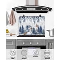 thumbnail image 4 of Large Induction Cooktop Protector Mat Blue Christmas Stove Top Covers for Electric Stove, Snowman Eucalyptus Leaves Snowflake Wooden Decorative Stove Burner Cover Mats, Glass Top Stove Cover, 4 of 7