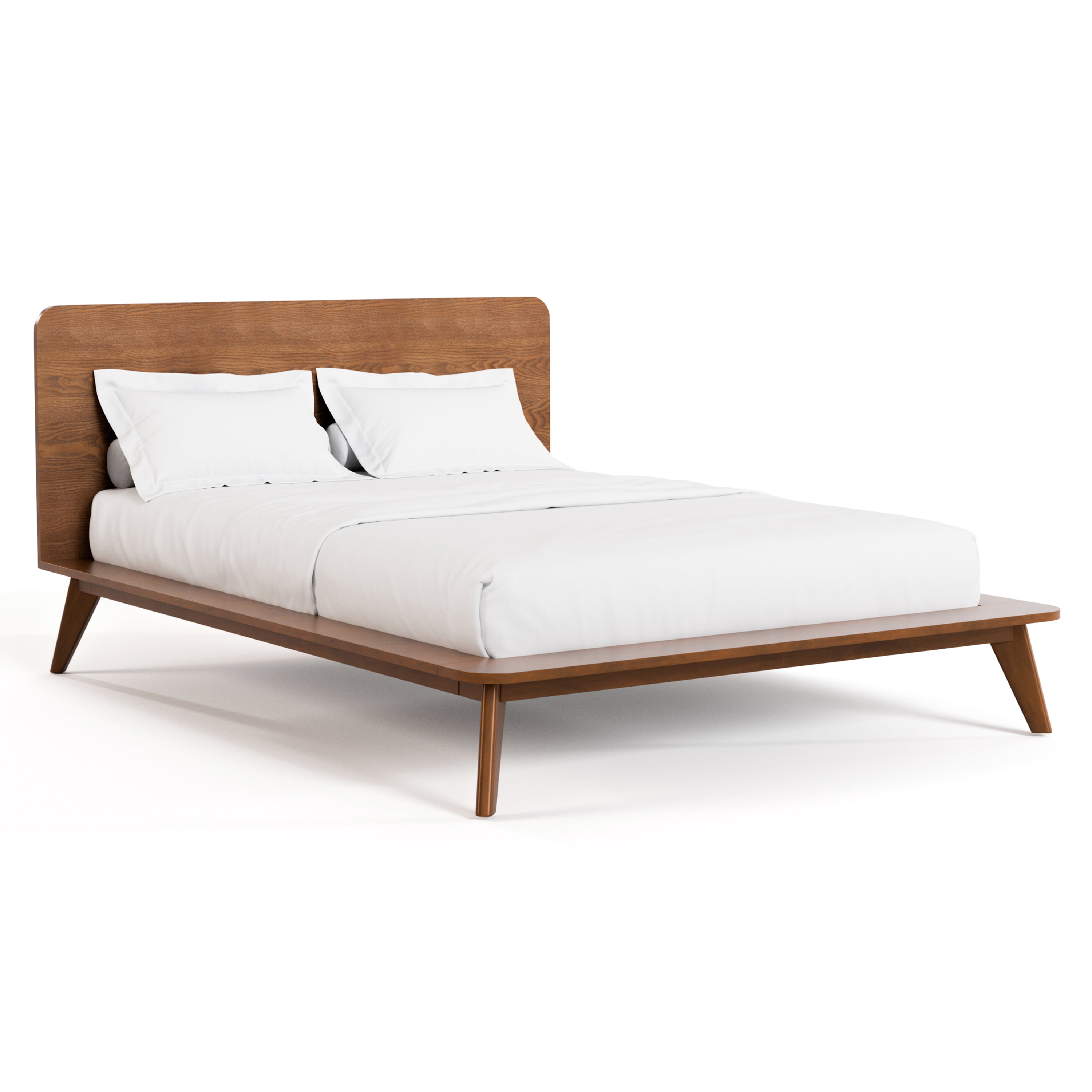 Furniture of America Erik Adult Queen Round Edge Solid Wood Mattress Ready Bed, Walnut