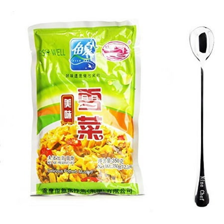 - Fish Well (Yu Quan Zha Cai) Delicious Potherb Mustard (Large) 350g 12.3oz (4 Pack) + one NineChef Spoon