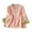 Pink, variant on Elegant Women's Casual Mandarin Collar Embroidered Short Sleeve T-Shirt Comfortable Summer Daily Wear Blouse Soft Breathable Fabric