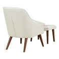 thumbnail image 4 of Waneta Chair and Ottoman in Cream Faux Leather with Medium Espresso Legs, 4 of 8