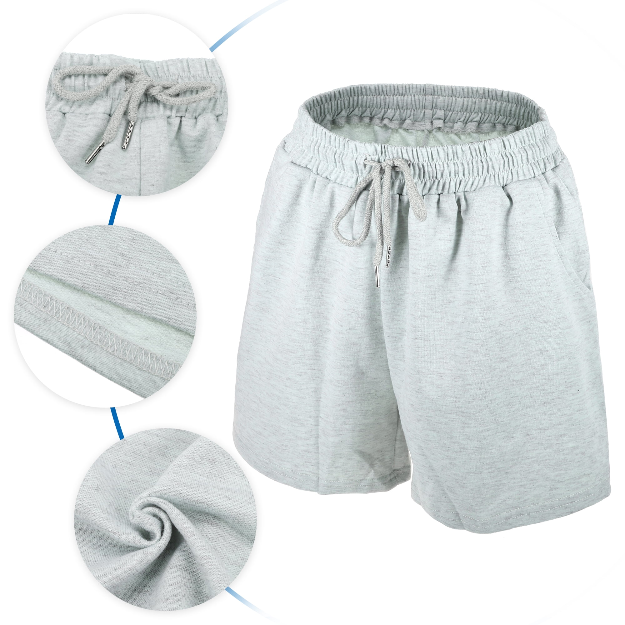 Unique Bargains Women's Flowy Running Shorts High Waisted Workout Shorts Grey Size XL