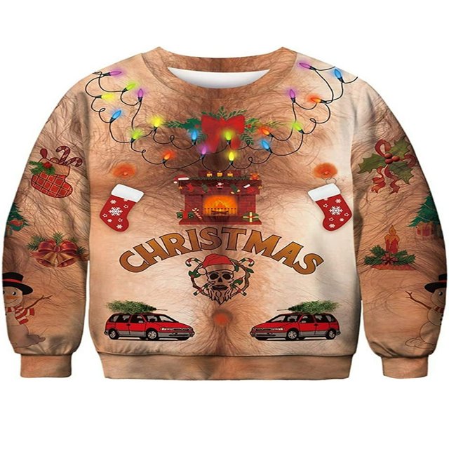Pulls à Manches Longues Sweat-Shirts Halloween pour Hommes et Femmes avec Imprimé