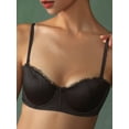 thumbnail image 3 of Women's Forged Half Cup Solid Color Thin And Sexy Bra, 3 of 4
