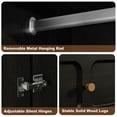 thumbnail image 5 of CBJCBJ 70"Mid-Century Wood Armoires Wardrobe Closet, Bedroom Clothing Storage Cabinet with Hanging Rail, Black, 5 of 6
